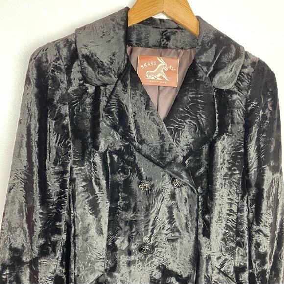 Vintage Black Faux Fur Jacket Rhinestone Buttons Borella Fur - Picture 6 of 12